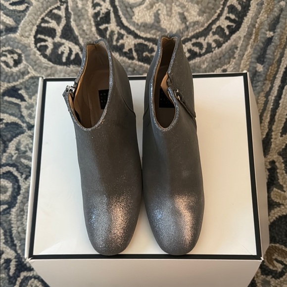White House Black Market Silver Ankle Boots with Modern Design - Picture 3 of 10